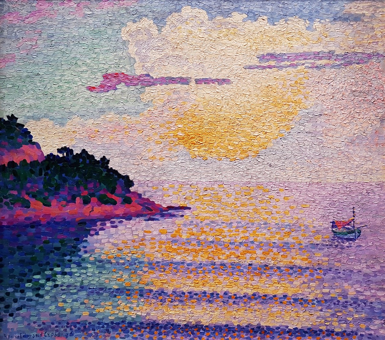Auringonlasku meren yllä tekijältä Henri Edmond Cross