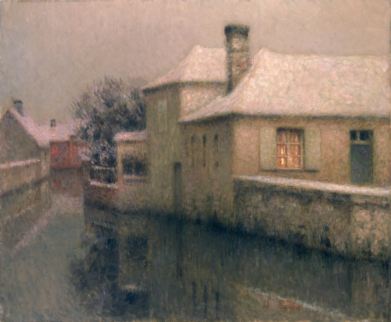 Nemours (Seine at Marne) n. 1903 tekijältä Henri Eugene Augustin Le Sidaner