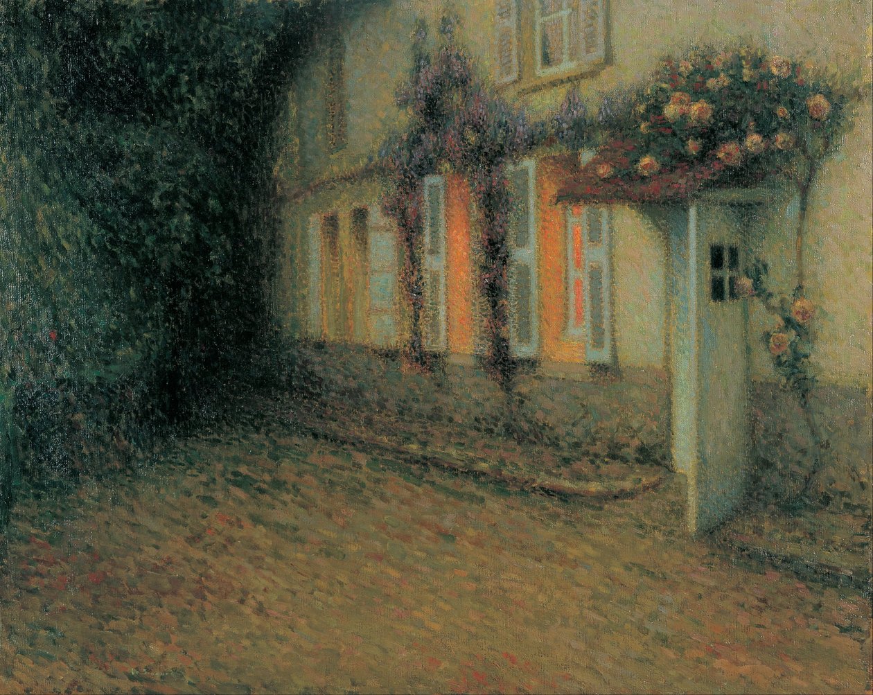 Ruusut ja Wisterias talossa tekijältä Henri Eugene Augustin Le Sidaner