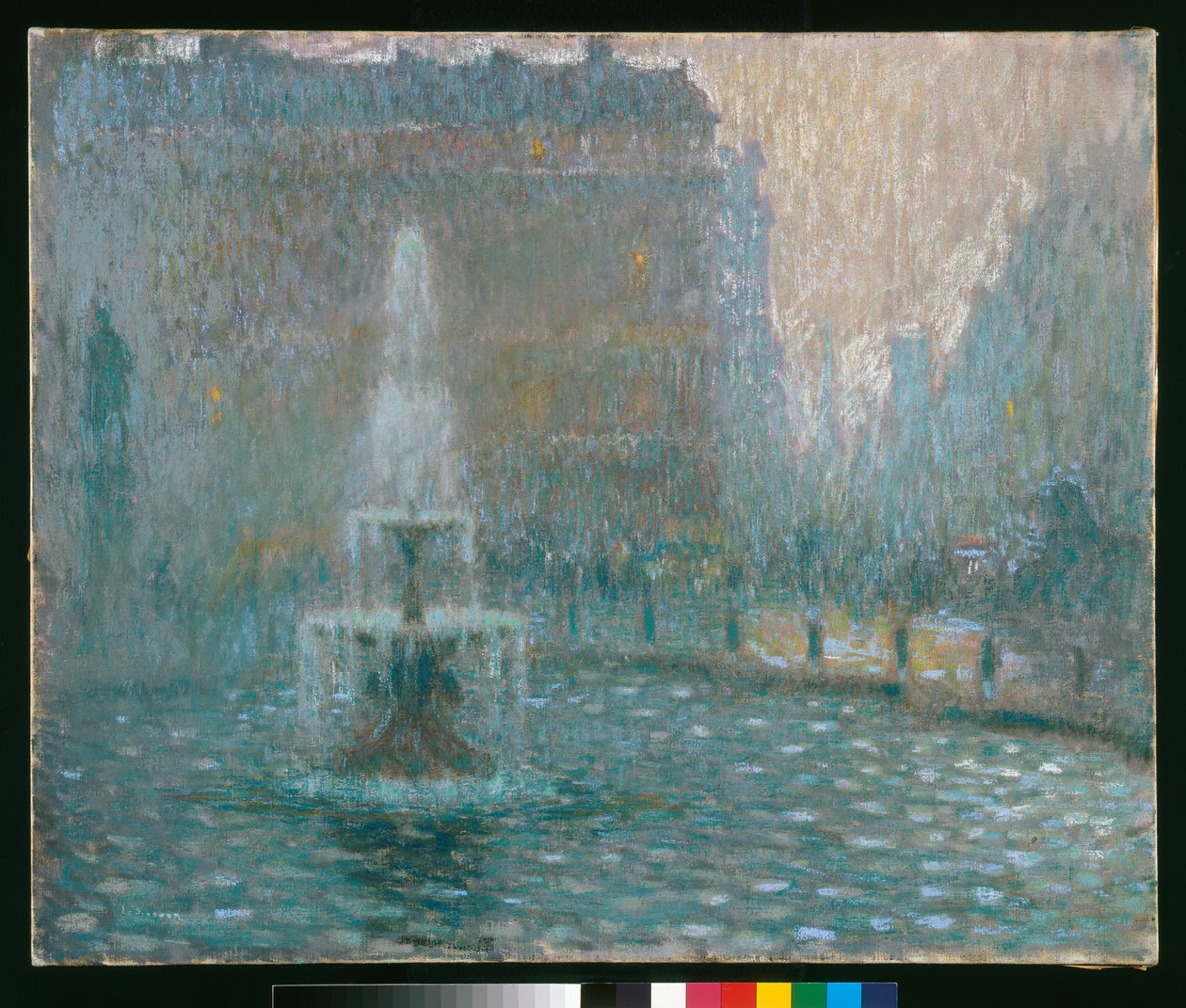 Trafalgar Square, n. 1908 (pastelli) tekijältä Henri Eugene Augustin Le Sidaner