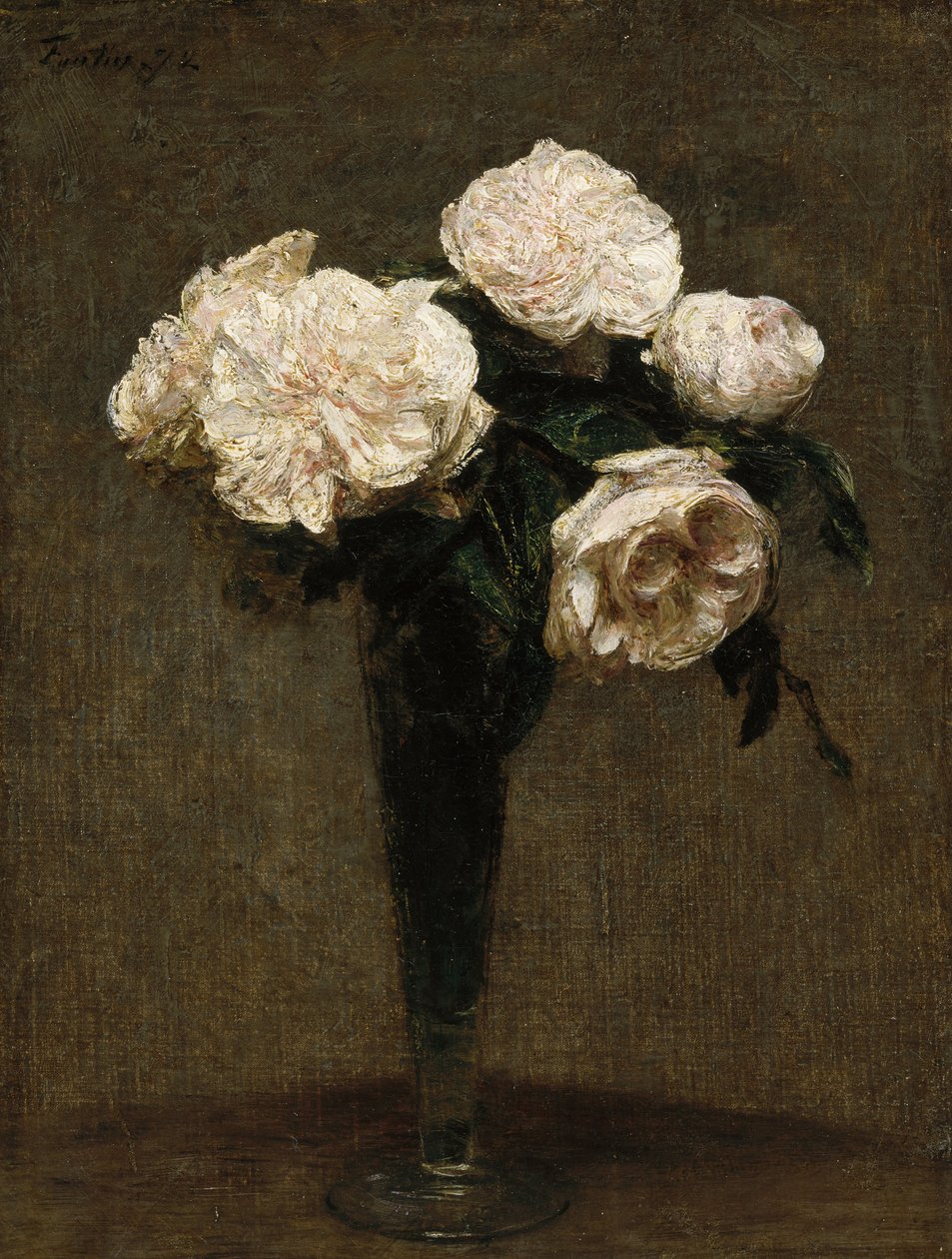 Ruusut maljakossa tekijältä Ignace Henri Jean Fantin Latour