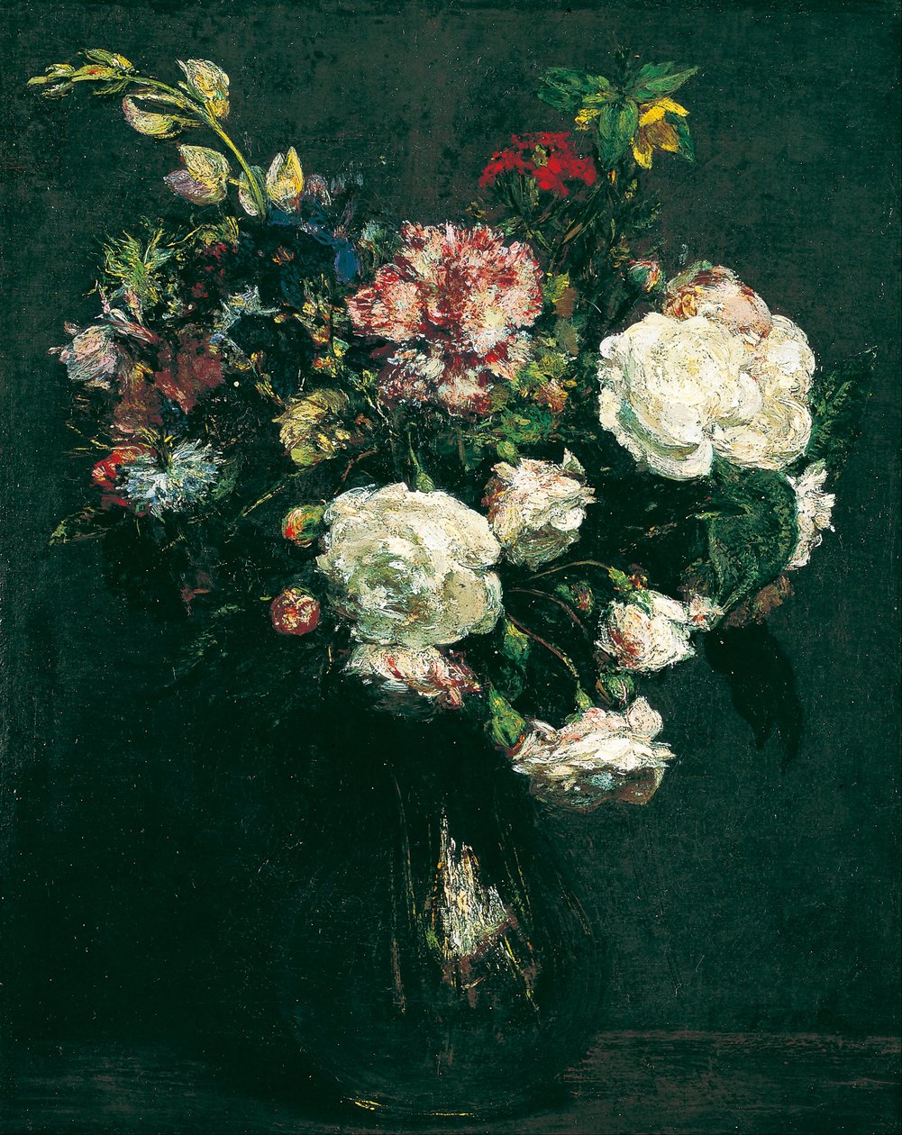 Maljakko kukkia tekijältä Ignace Henri Jean Fantin Latour