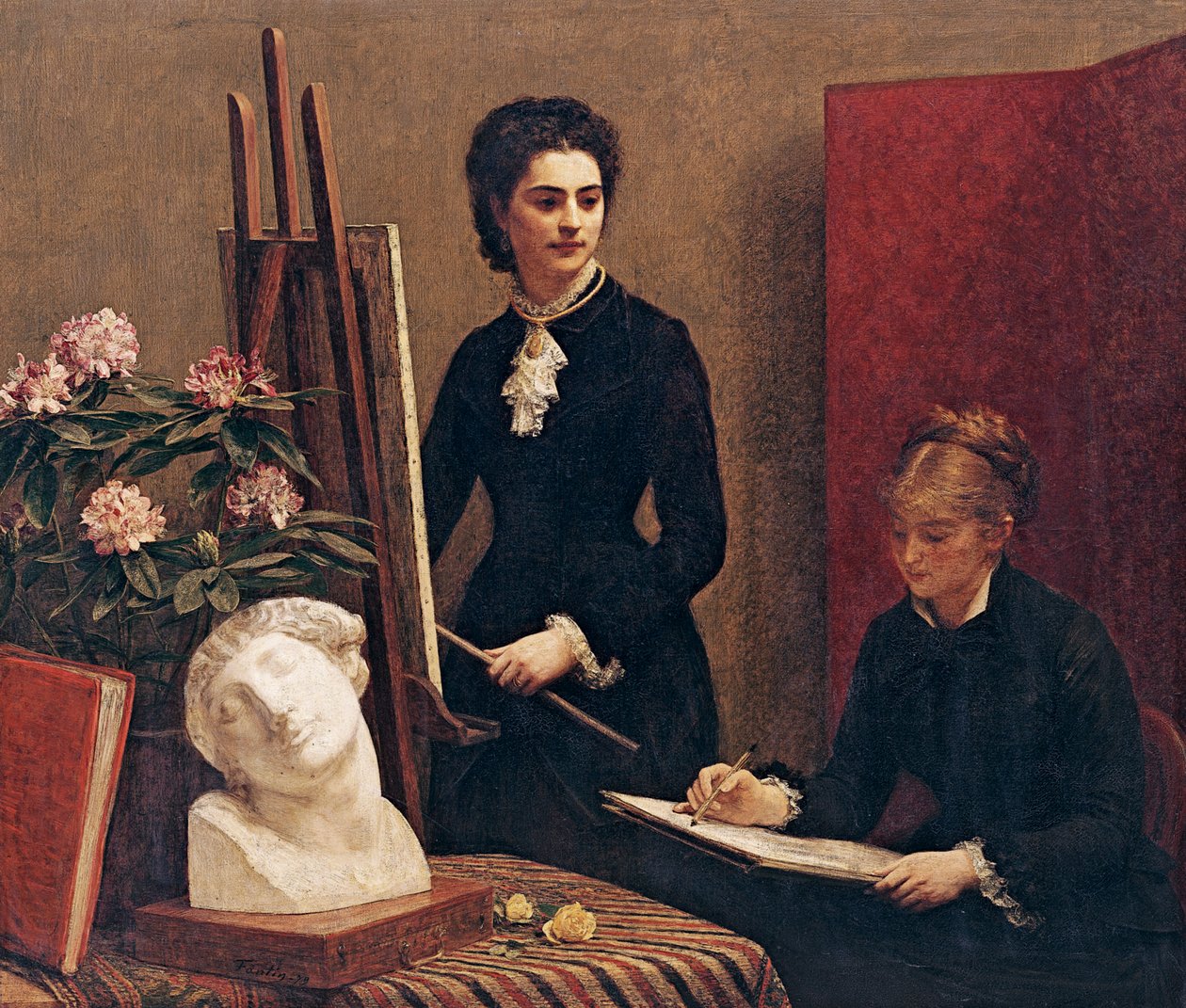 Piirustustunti työpajassa tekijältä Ignace Henri Jean Fantin Latour