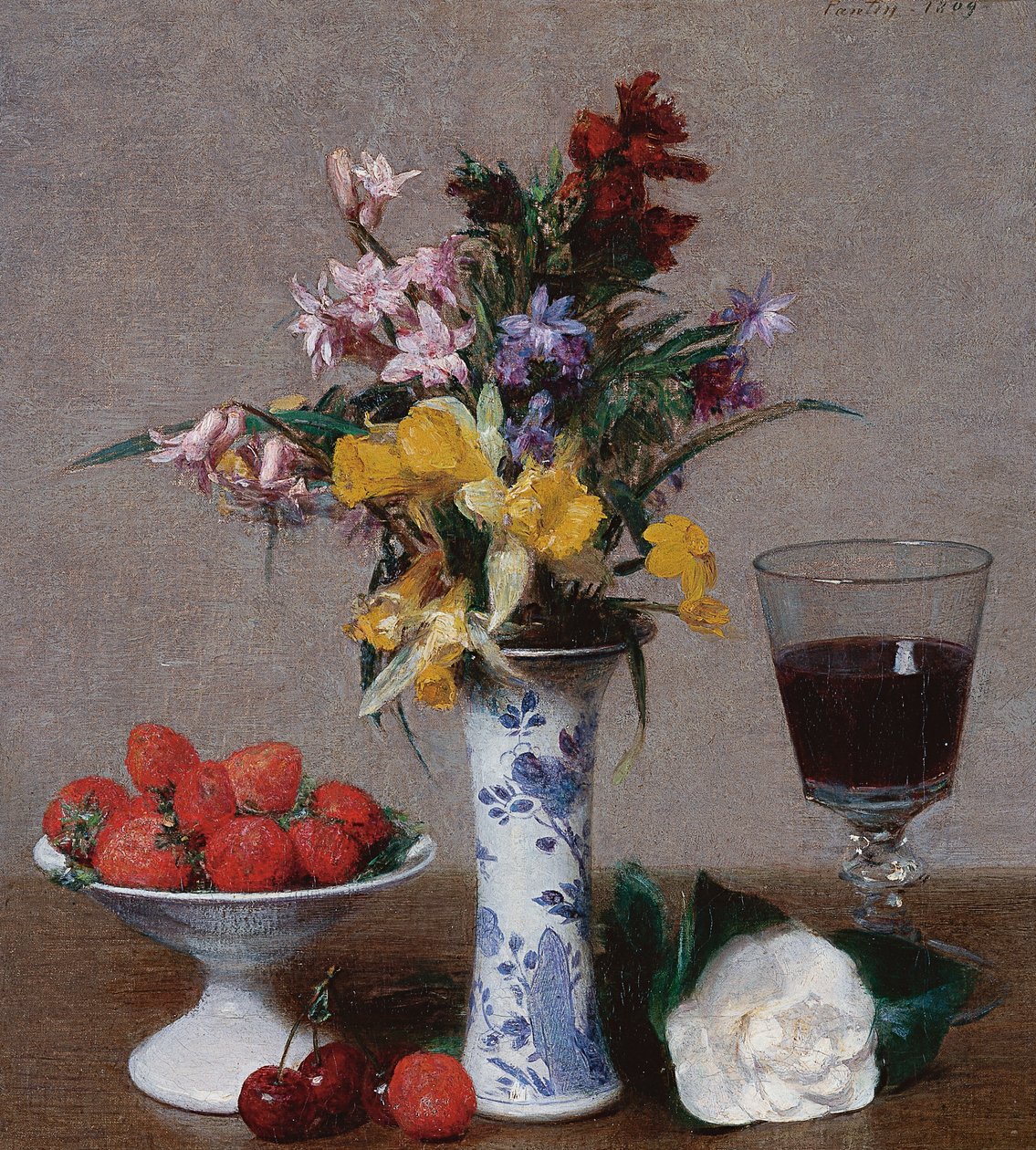 Le Bouquet de fiançailles tekijältä Ignace Henri Jean Fantin Latour