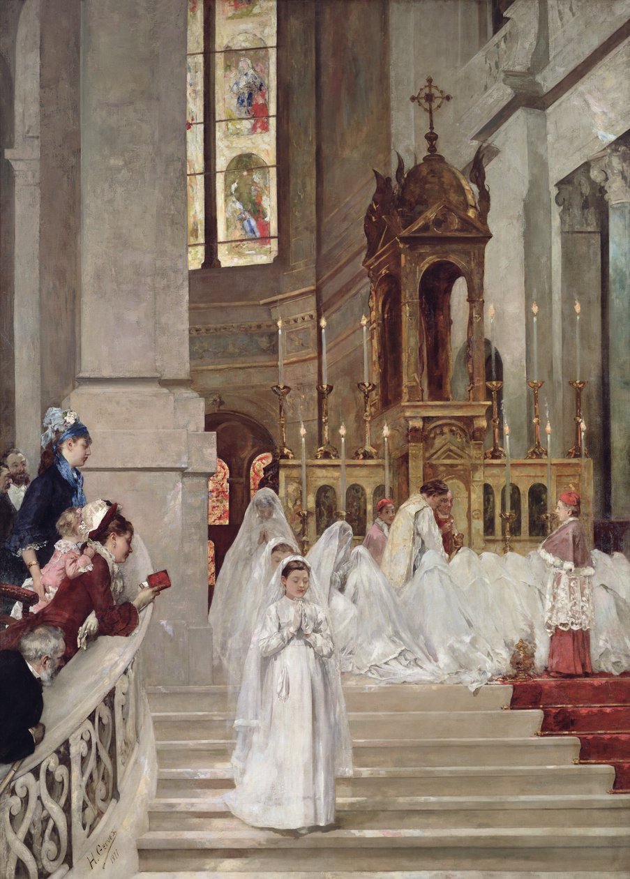 Ehtoollinen Kolminaisuuden kirkossa, 1877 tekijältä Henri Gervex