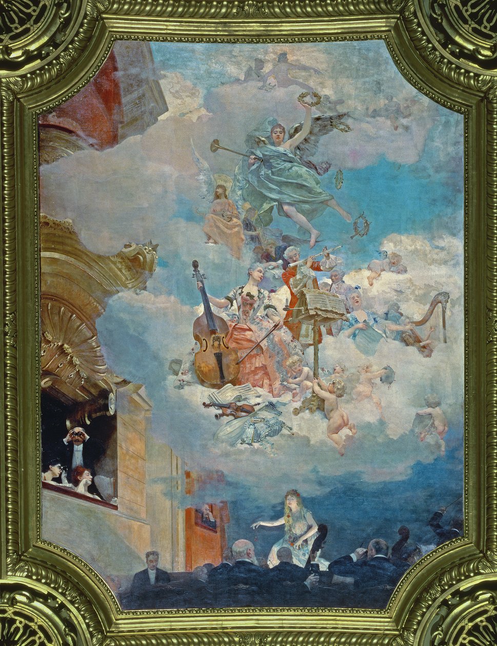 Musiikkia kautta aikojen, Salle des Fetesin (juhlasalin) katto, 1891 tekijältä Henri Gervex