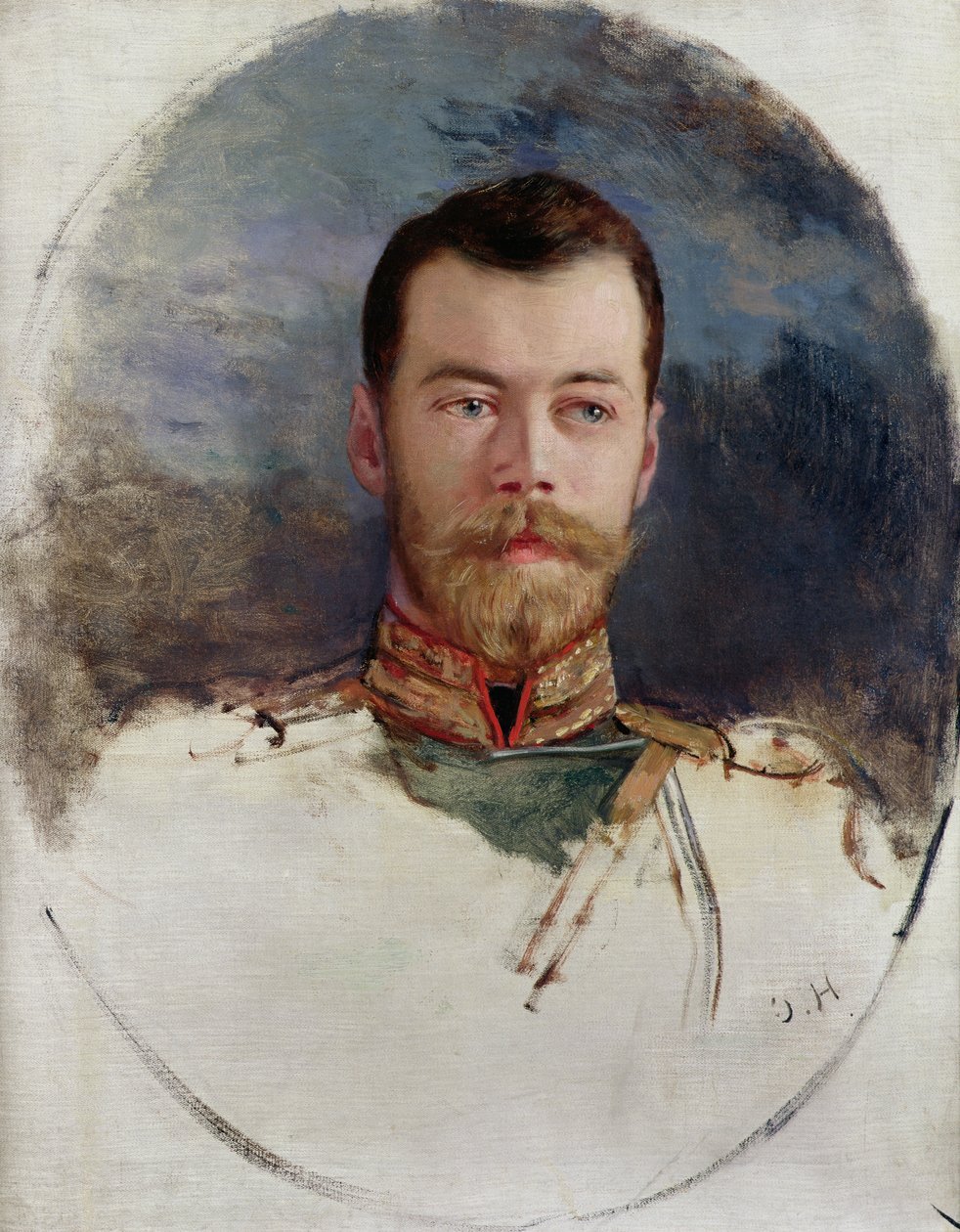 Tutkimus tsaari Nikolai II:n (1868-1918) muotokuvaa varten 1898 tekijältä Henri Gervex