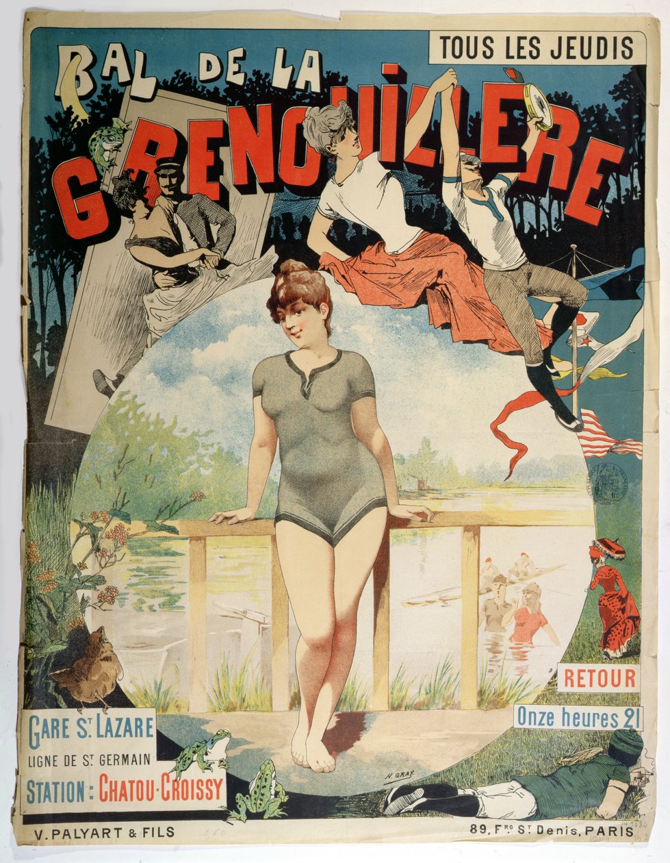 Bal de la Grenouillerea mainostava juliste tekijältä Henri Gray