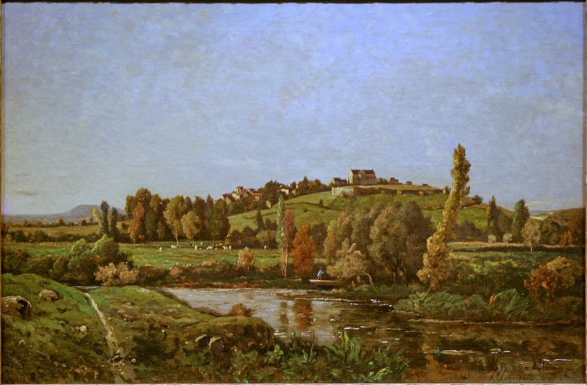  Maisema AuvergnenFrancais: Paysage en Auvergnen tekijältä Henri Joseph Harpignies
