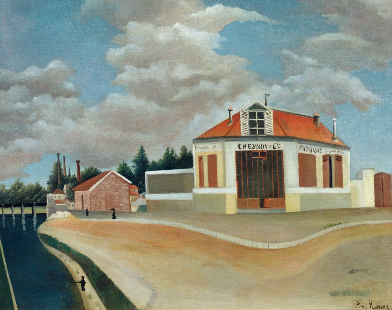 Alfortvillen tuolitehdas, noin 1897 (ks. myös 309519). tekijältä Henri Rousseau