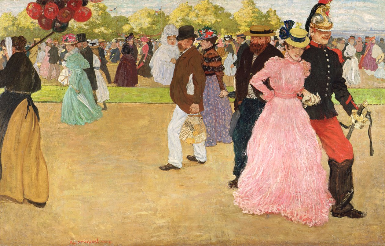 Sunnuntaikävely Bois de Boulognessa, 1899 tekijältä Henri Jacques Edouard Evenepoel