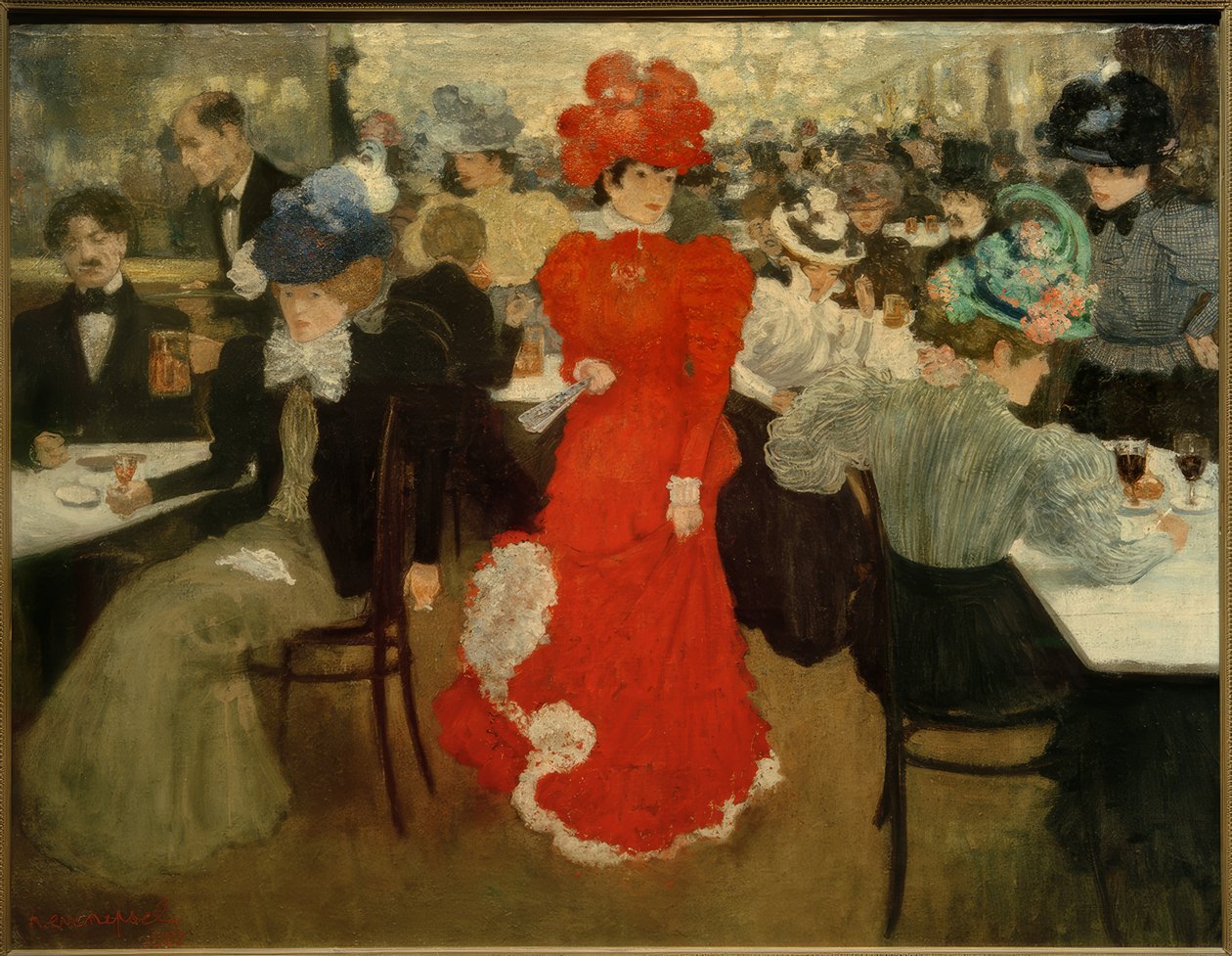 H.Evenepoel, Im Café d’Harcourt Pariisissa tekijältä Henri Jacques Edouard Evenepoel