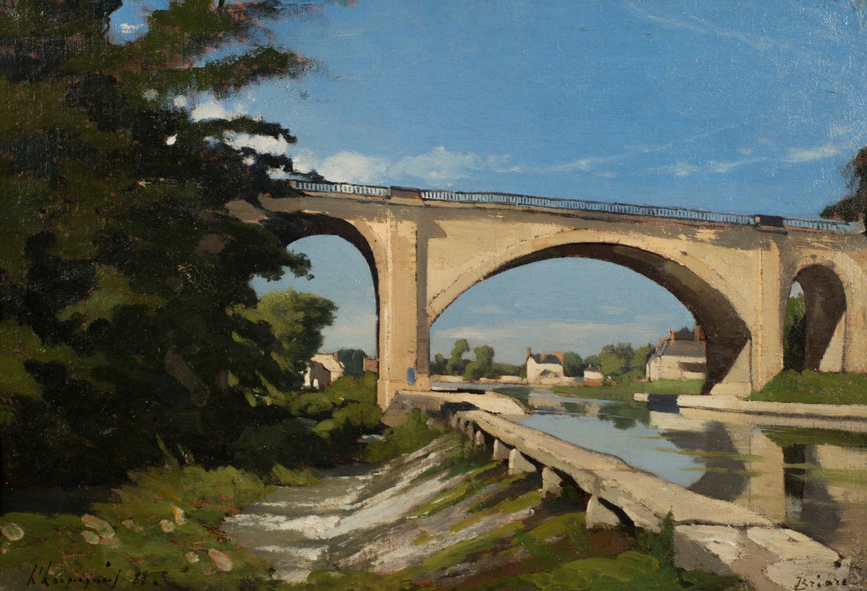 Rautatiesilta Briaressa tekijältä Henri Joseph Harpignies