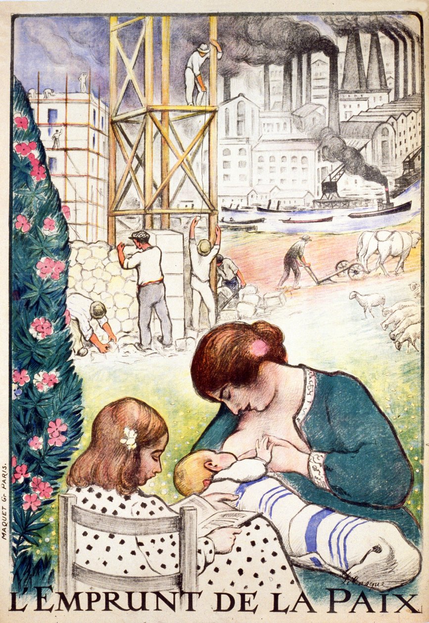 Rauhanlaina-pubi. Pariisi n. 1918 (värilitografia) tekijältä Henri Lebasque