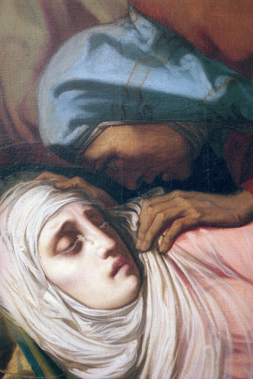 Neitsyt Maria ristin juurella, 1847 (yksityiskohta) (katso myös 252682 ja 248129) tekijältä Henri Lehmann