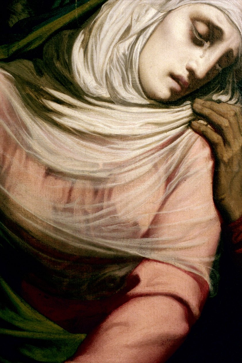 Neitsyt Maria ristin juurella, 1847 (yksityiskohta) (katso myös 252682 ja 252683) tekijältä Henri Lehmann