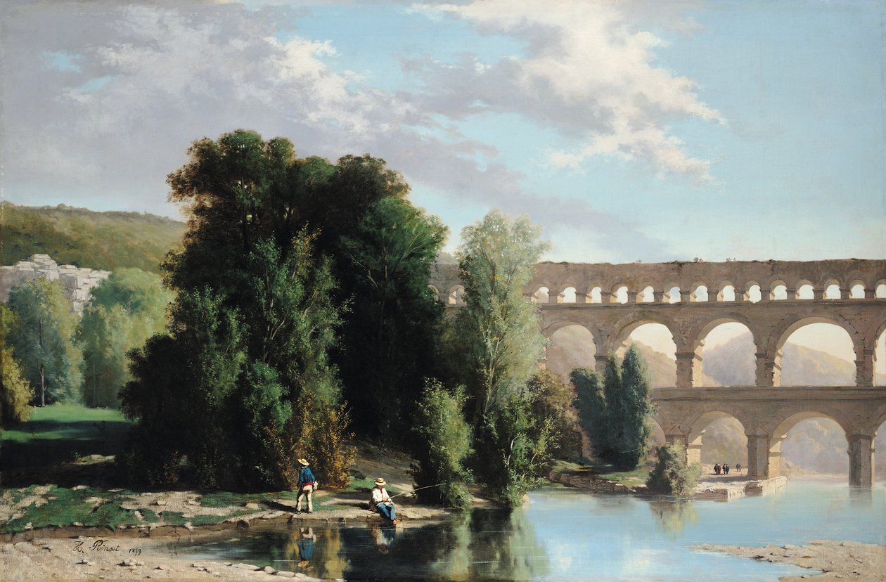 Näkymä Pont du Gardista, 1859 tekijältä Henri Marie Poinsot