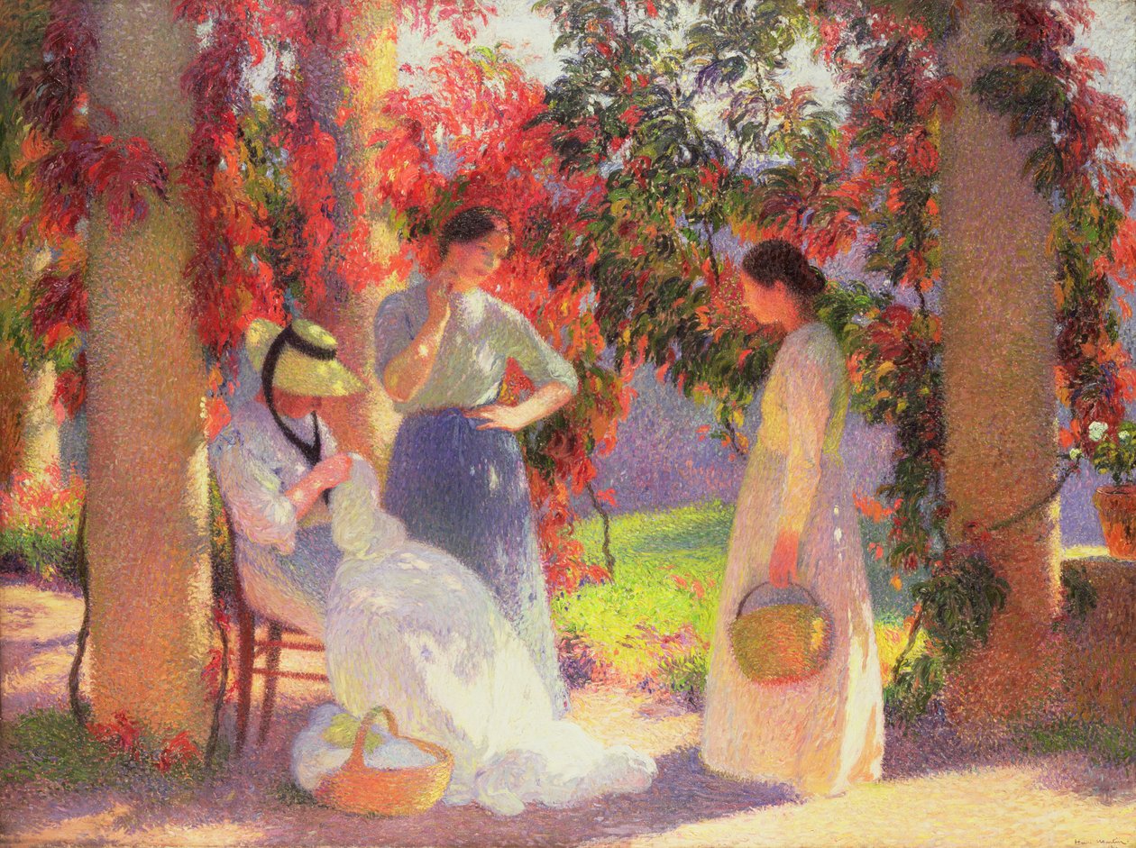 Ompelupaikka Marquayrolin pergolan alla, 1902 tekijältä Henri Martin