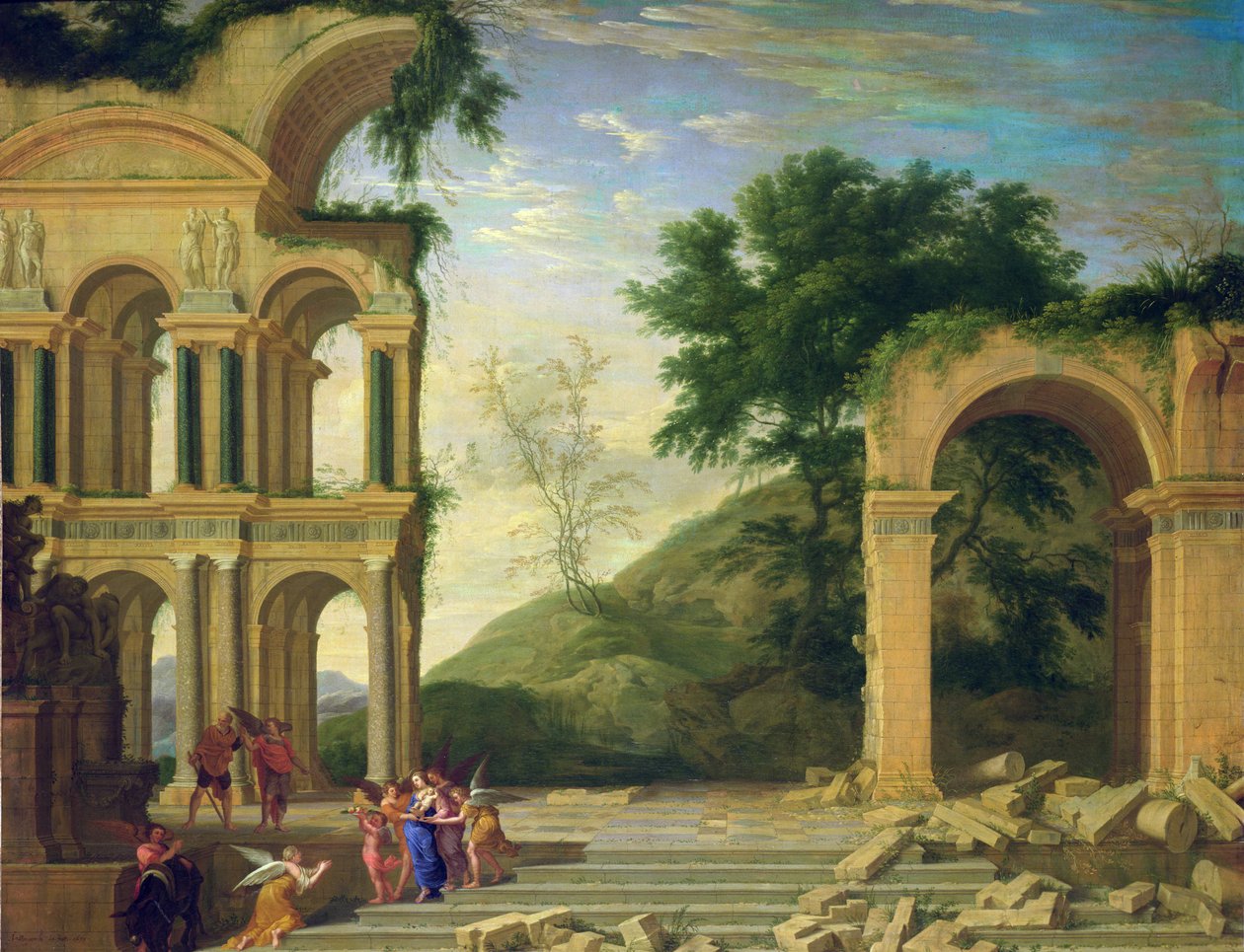 Landscape with the Rest on the Flight into Egypt, 1671 finn tekijältä Henri Mauperche