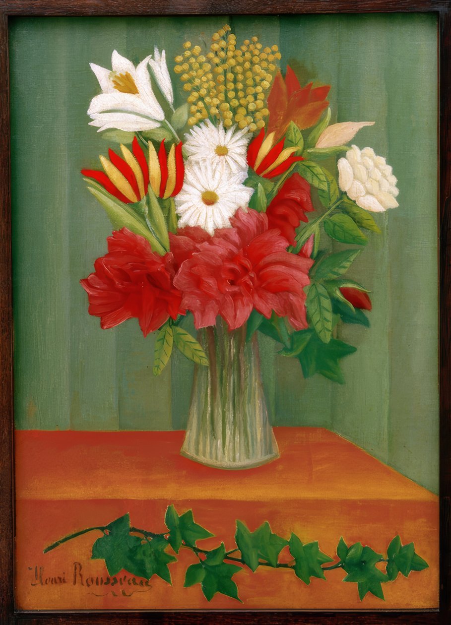 Bouquet des fleurs à la branche de Lierre tekijältä Henri Rousseau
