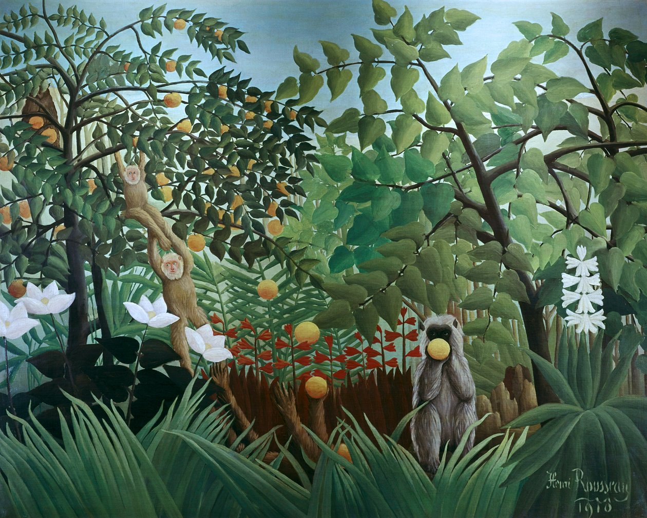 Eksoottinen maisema, 1910 tekijältä Henri Rousseau