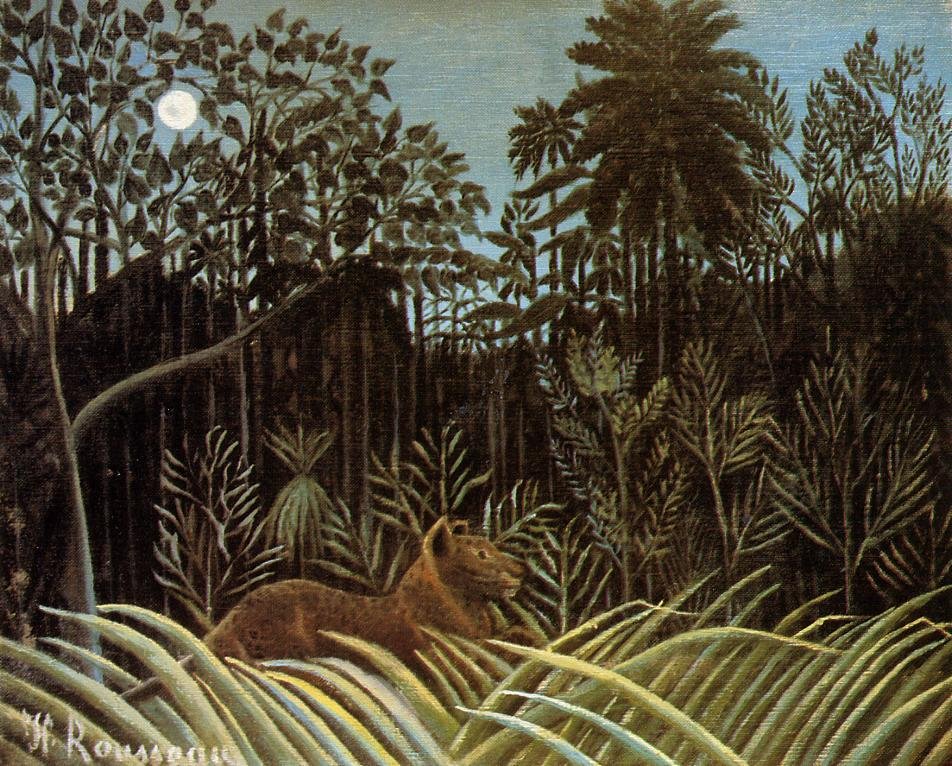 Viidakko Lionin kanssa tekijältä Henri Rousseau