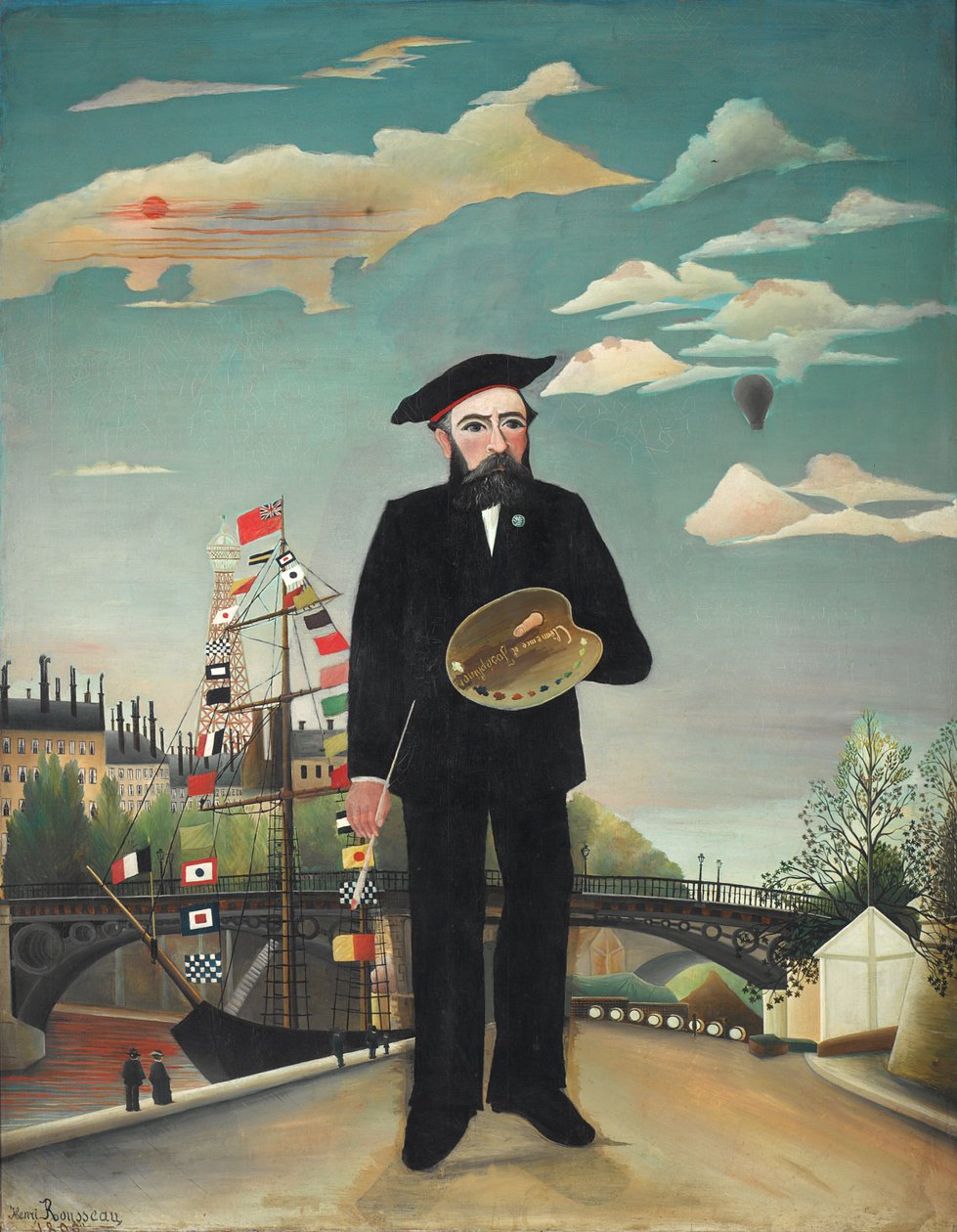 Itse- muotokuva- maisema tekijältä Henri Rousseau