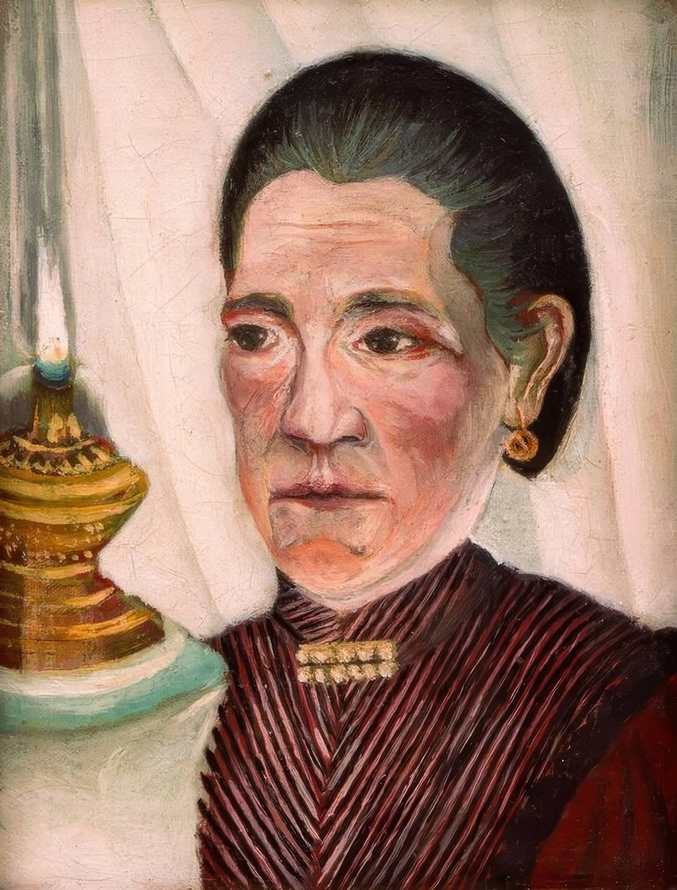 Portrait de la seconde femme de l’artiste à la lampe tekijältä Henri Rousseau