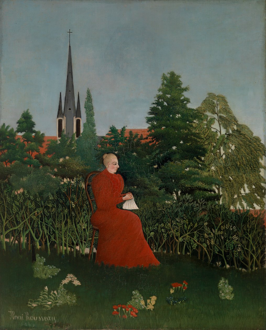 Naisen muotokuva maisemassa tekijältä Henri Rousseau