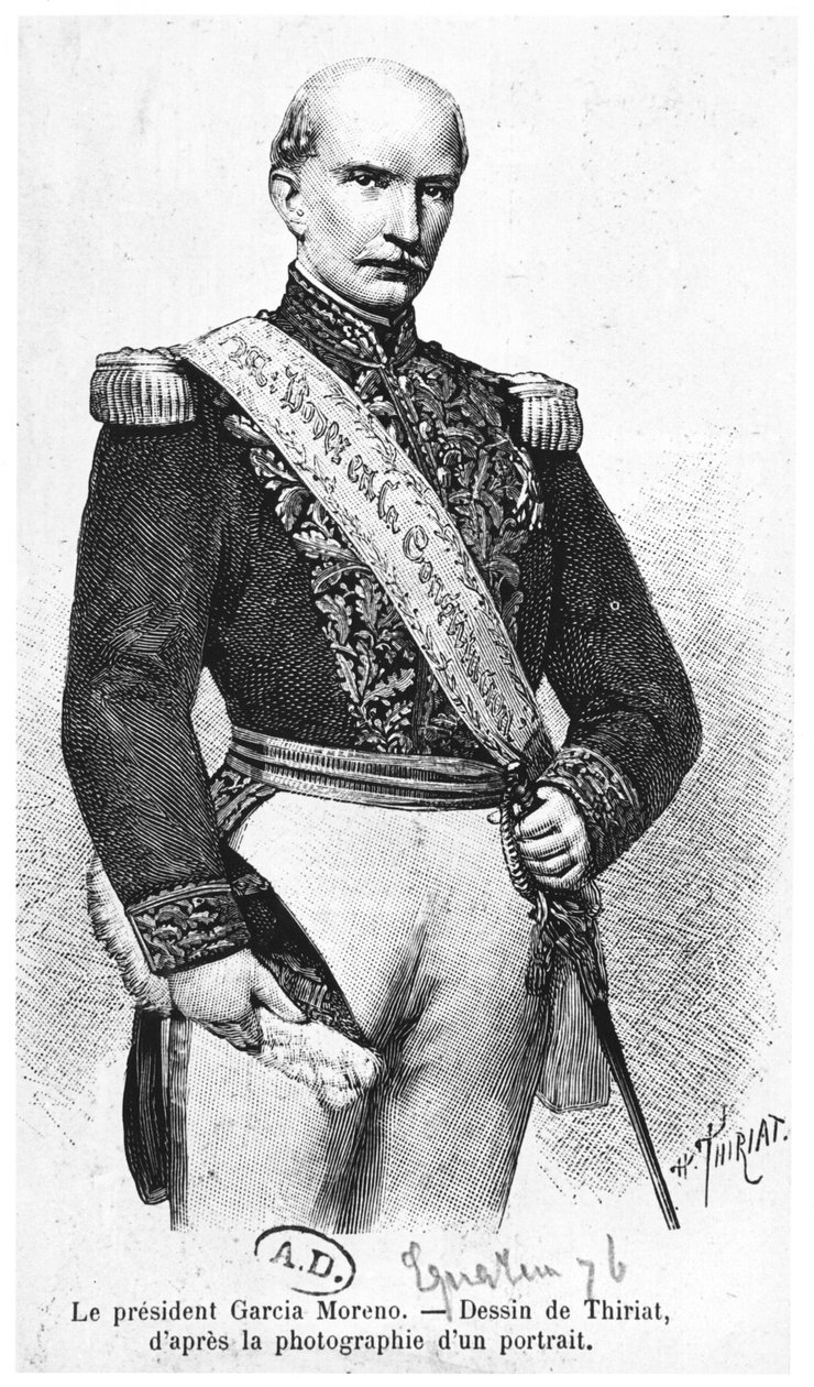 Gabriel Garcia Moreno (1821-75) Ecuadorin presidentti tekijältä Henri Thiriat