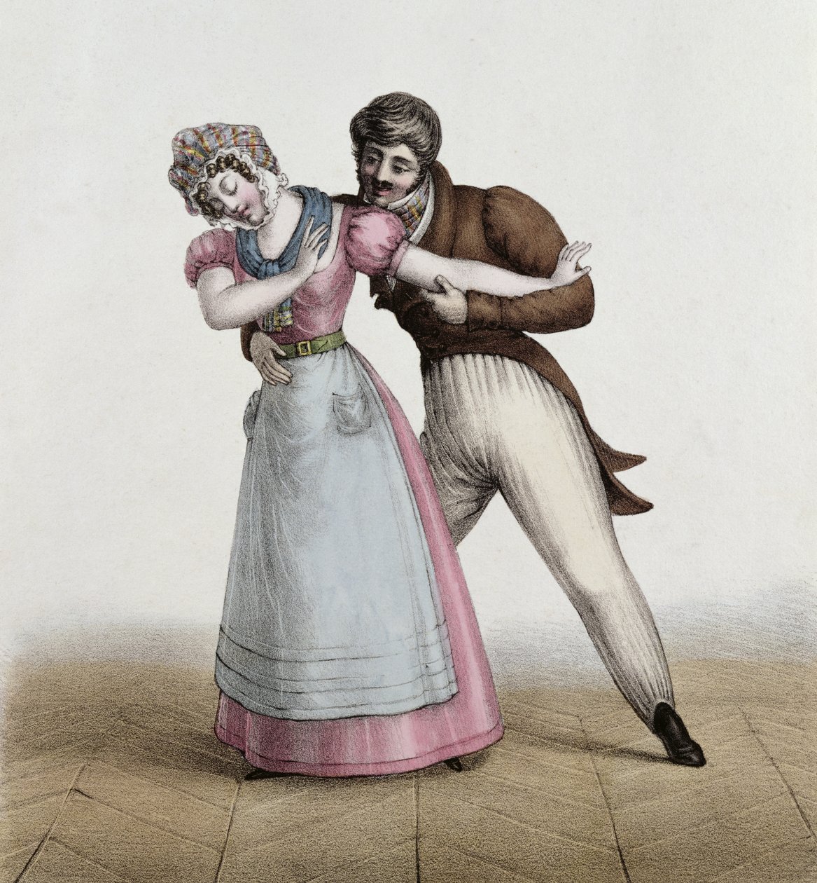 "Neito ja suojelija Galant", n. 1830 tekijältä Henri Villain
