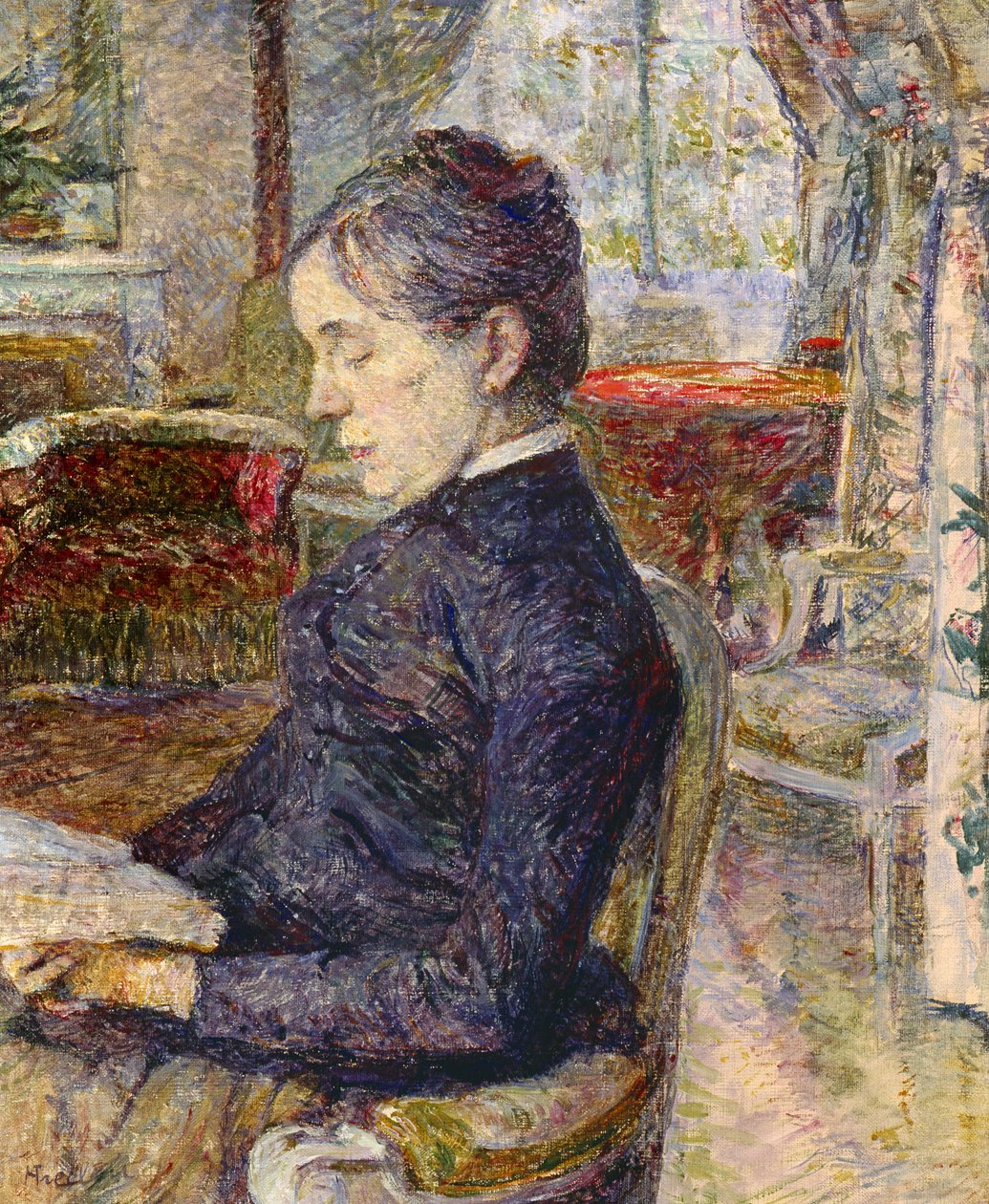 Adele Tapie de Celleyran (1840-1930) Toulouse-Lautrec-Monfan kreivitär Chateau de Malromen salissa, 1887 tekijältä Henri de Toulouse Lautrec