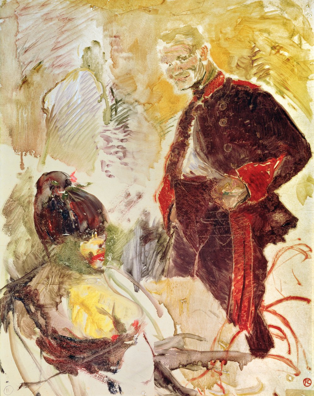 Tykkimies ja tyttö, 1886 tekijältä Henri de Toulouse Lautrec