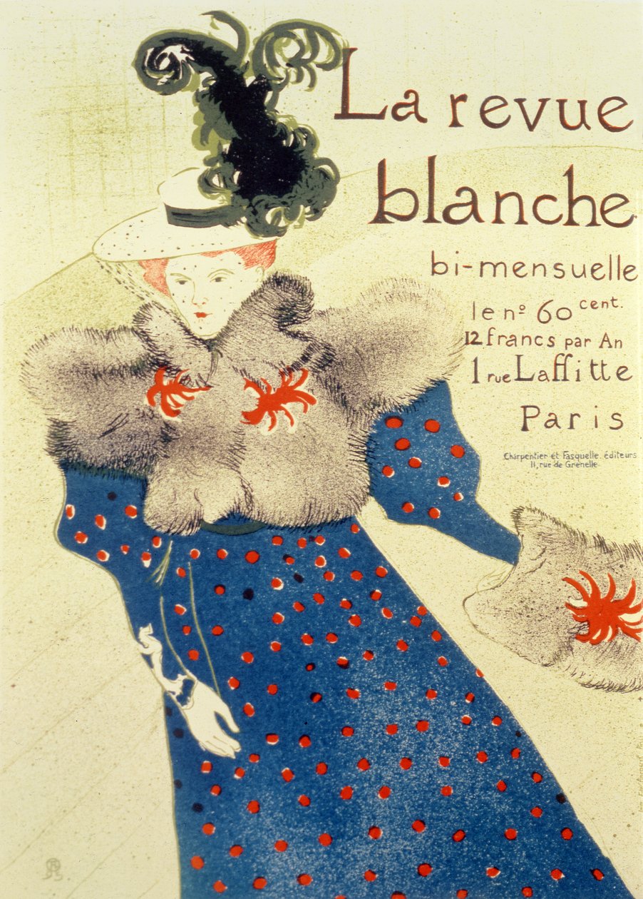 La Revue Blanchen kansikuva, 1895 tekijältä Henri de Toulouse Lautrec