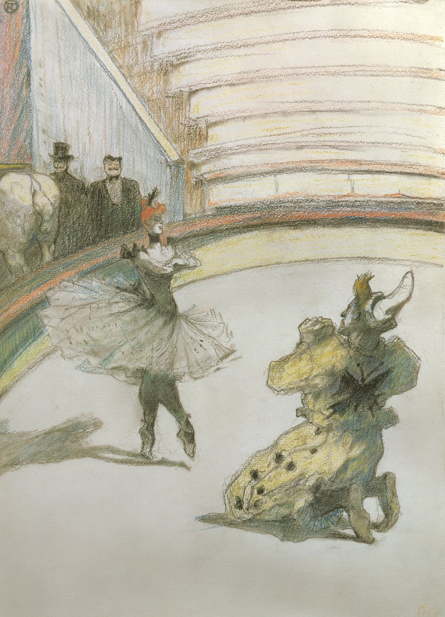 Esirippukutsu Sirkuksessa (pastelli) tekijältä Henri de Toulouse Lautrec
