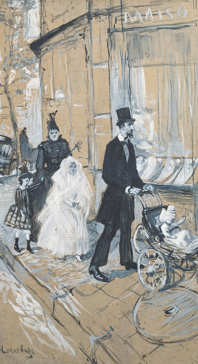 Ensimmäinen ehtoollinen, 1888 (grisaille pahvilla) tekijältä Henri de Toulouse Lautrec