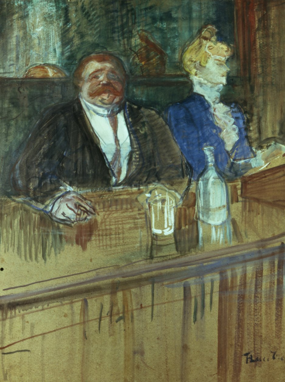 Baarissa: Lihava omistaja ja aneeminen kassa, 1898 tekijältä Henri de Toulouse Lautrec