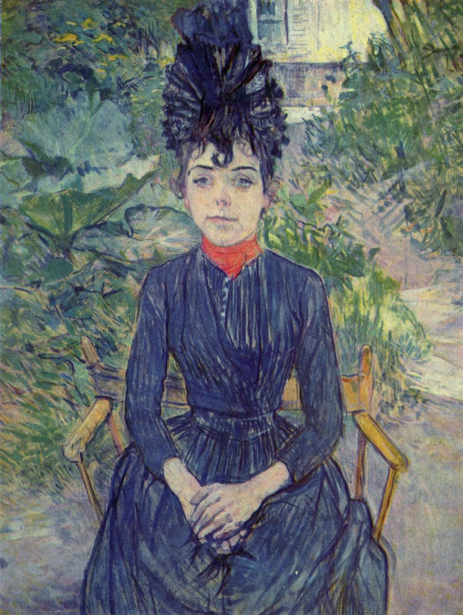 Justine Dieuhl im Garten tekijältä Henri de Toulouse Lautrec