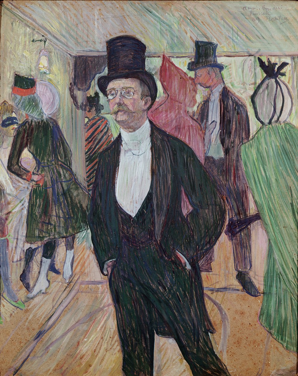 Monsieur Fourcade, 1889 (guassi ja pastelli pahville) tekijältä Henri de Toulouse Lautrec