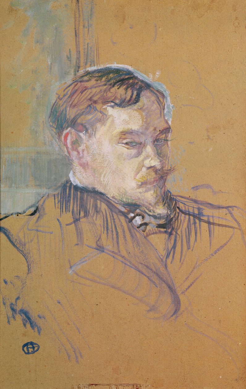 Monsieur Romain Coolus, 1899 (öljy kortille) tekijältä Henri de Toulouse Lautrec