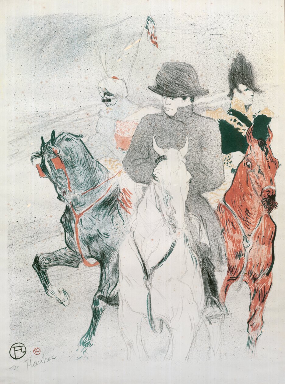 Juliste, jolla mainostetaan professori Sloanen elämäkertaa "Life of Napoleon"; julkaisijana The Century Company, New York; Napoleon Bonaparte (1769-1821), 1895 (värilitografia). tekijältä Henri de Toulouse Lautrec