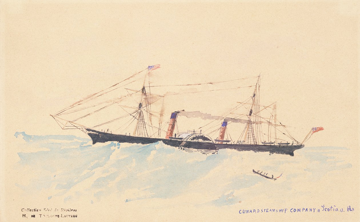 "Scotia", Cunardin höyrylaiva, n. 1879-1880 tekijältä Henri de Toulouse Lautrec