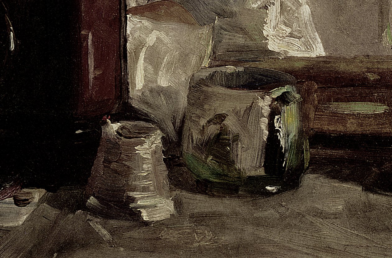 Omakuva, 1880 (yksityiskohta kuvasta 37178) tekijältä Henri de Toulouse Lautrec