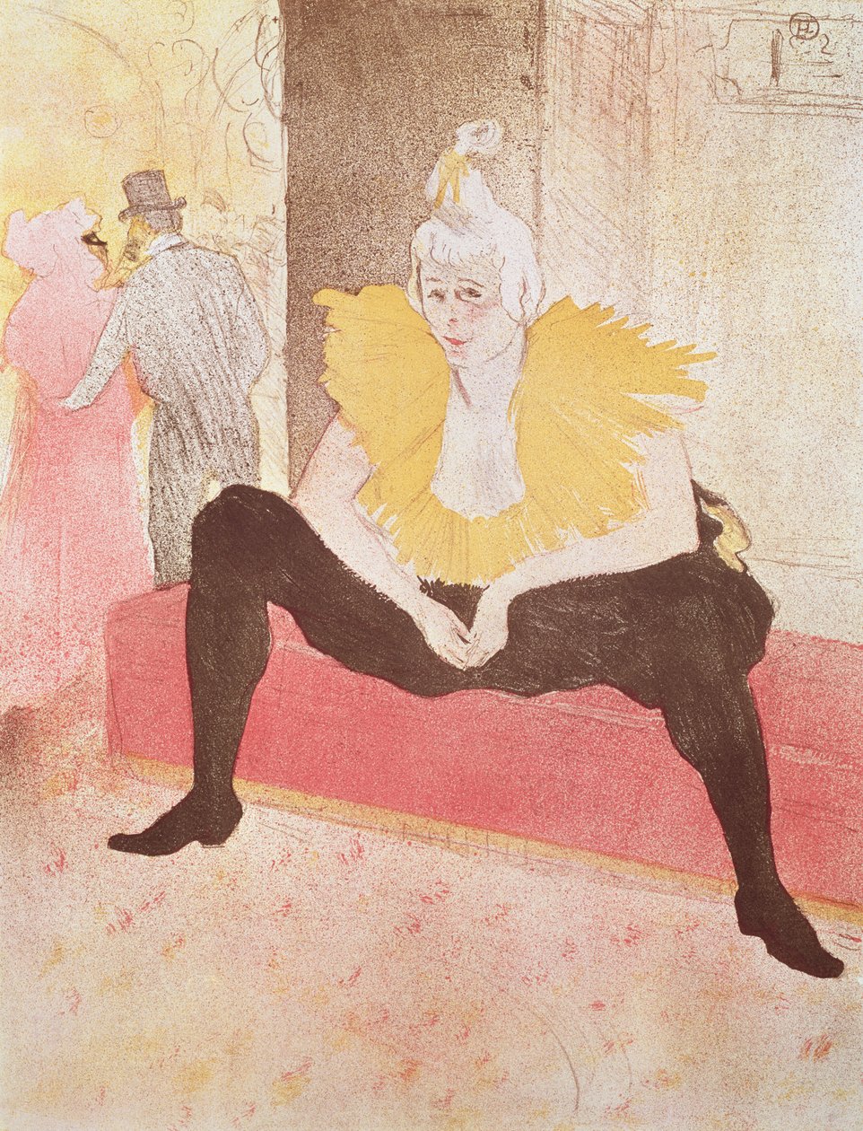 Clowness Cha-U-Kao istuu, 1896 tekijältä Henri de Toulouse Lautrec