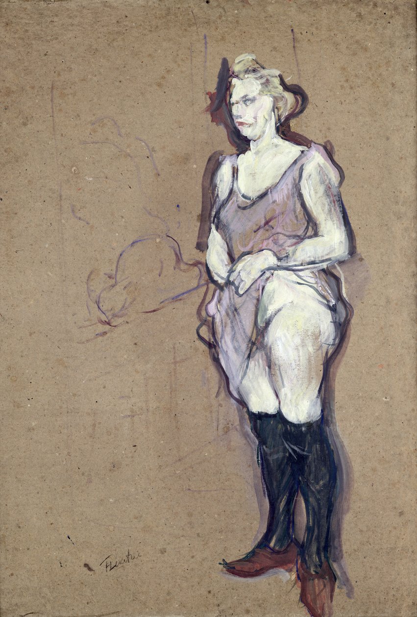 Lääkärintarkastus: Blonde Prostitute, 1894 (öljy kortille) tekijältä Henri de Toulouse Lautrec