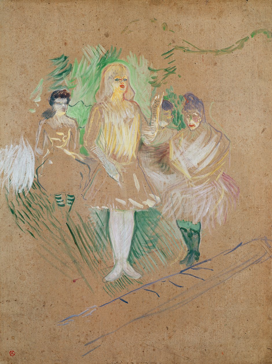 Kolme hahmoa Folies-Berg èresissä, 1894 (öljy kortille) tekijältä Henri de Toulouse Lautrec