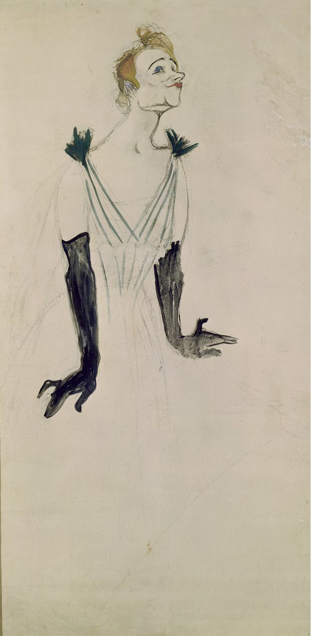Yvette Guilbert (1865-1944), 1894 (hiili ja öljy) tekijältä Henri de Toulouse Lautrec