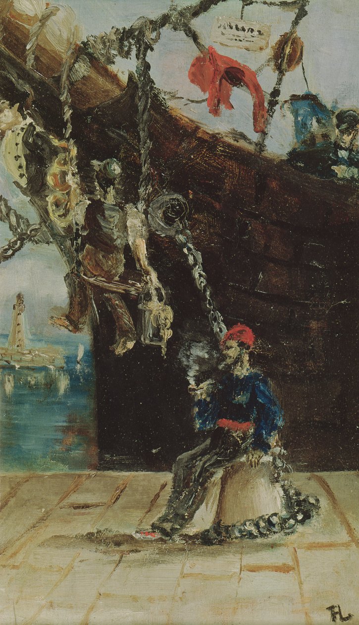 Merimies laiturilla, 1880 tekijältä Henri de Toulouse Lautrec