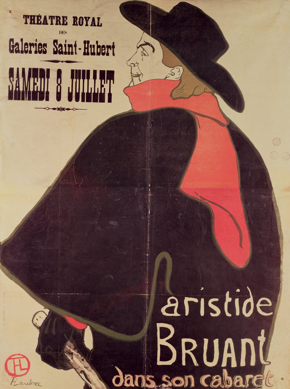Aristide Bruant kabareessaan, 1893 tekijältä Henri de Toulouse Lautrec
