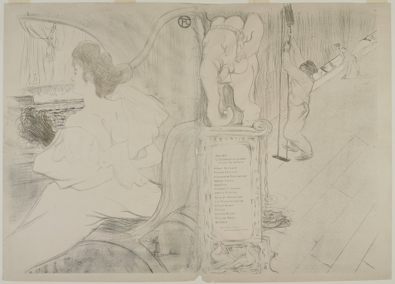 Couverture pour LEstampe originale, 1895 (lithovärinen kudospaperille) tekijältä Henri de Toulouse Lautrec